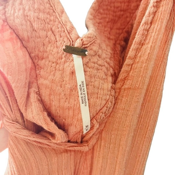 Free People | Dreams Of Bali Gauzy Maxi Dress Peach size Medium - Picture 14 of 16